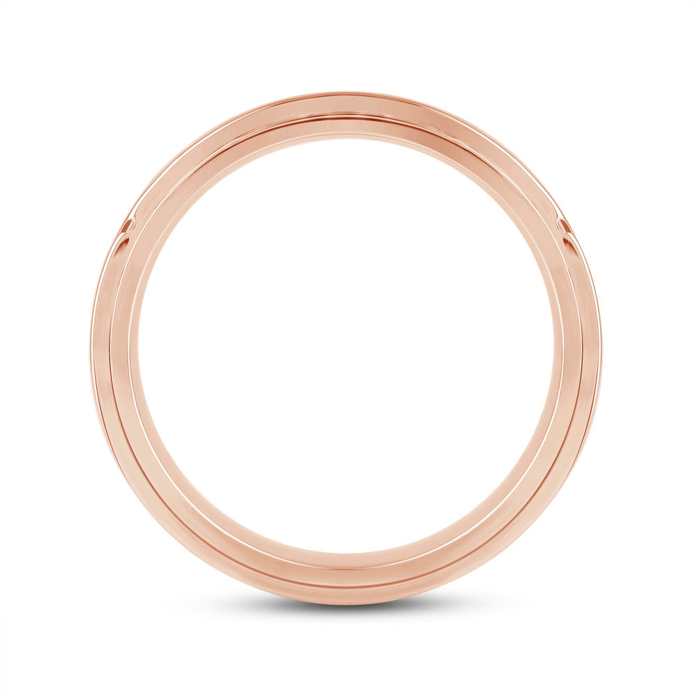 Three Step Men's Band with 14KT Rose Gold / Lab / 1/2 Cut Diamond in 14KT Rose Gold / Lab / 1/2 view 2
