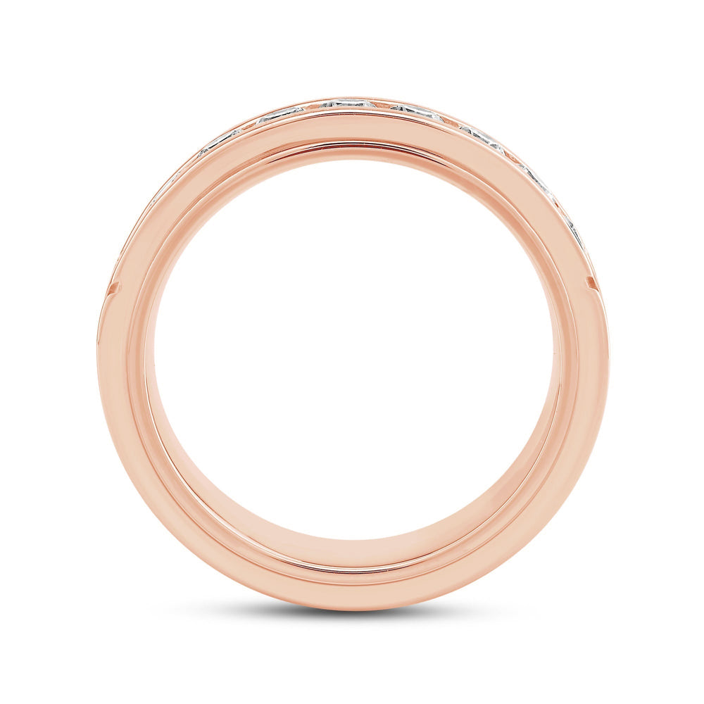 Three Step Men's Band with 14KT Rose Gold / Lab / 1 1/2 Cut Diamond in 14KT Rose Gold / Lab / 1 1/2 view 2
