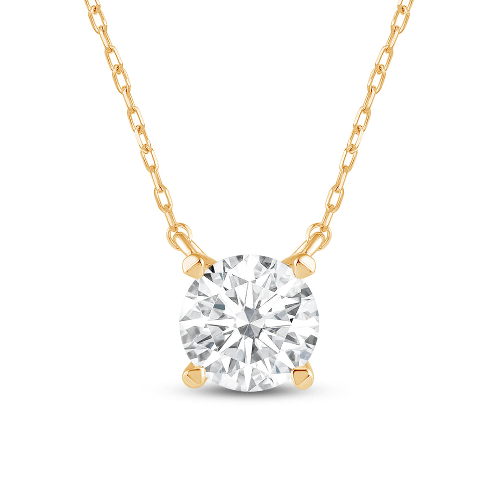 4 Prong Basket Round Lab Created Diamond Solitaire Necklace with 14KT Yellow Gold / Lab / 2 Cut Diamond in 14KT Yellow Gold / Lab / 2 view 4
