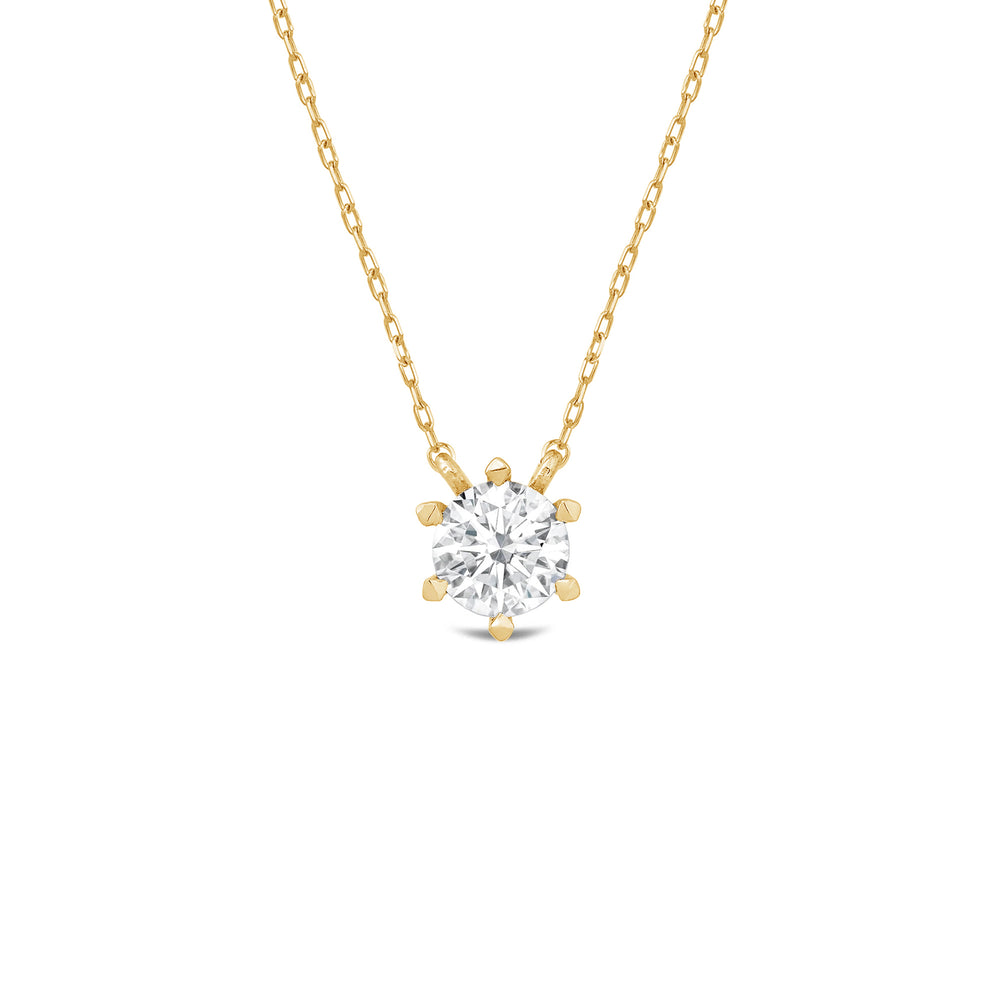 6 Prong Basket Round Lab Created Diamond Solitaire Necklace with 14KT Yellow Gold / Lab / 1 1/2 Cut Diamond in 14KT Yellow Gold / Lab / 1 1/2 view 1
