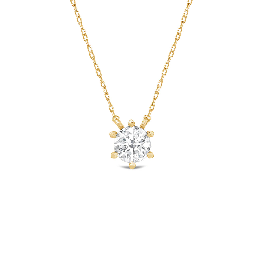 6 Prong Basket Round Lab Created Diamond Solitaire Necklace with 14KT Yellow Gold / Lab / 2 Cut Diamond in 14KT Yellow Gold / Lab / 2 view 1
