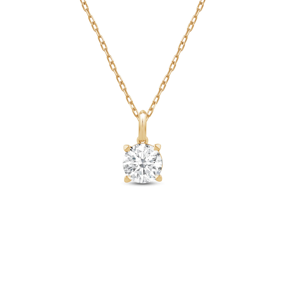 Knife-Edge Bale Round Lab Created Diamond Solitaire Pendant with 14KT Yellow Gold / Lab / 1 1/2 Cut Diamond in 14KT Yellow Gold / Lab / 1 1/2 view 1
