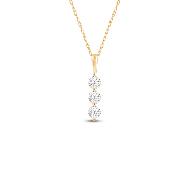 Lab Three Stone Diamond Journey Pendant