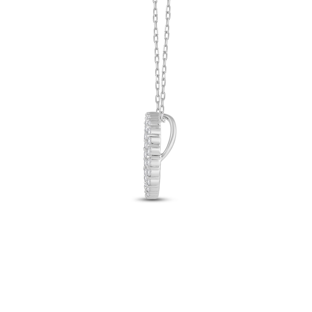 Lab Diamond Circle Pendant with 14KT White Gold / Lab / 1/4 Cut Diamond in 14KT White Gold / Lab / 1/4 view 3
