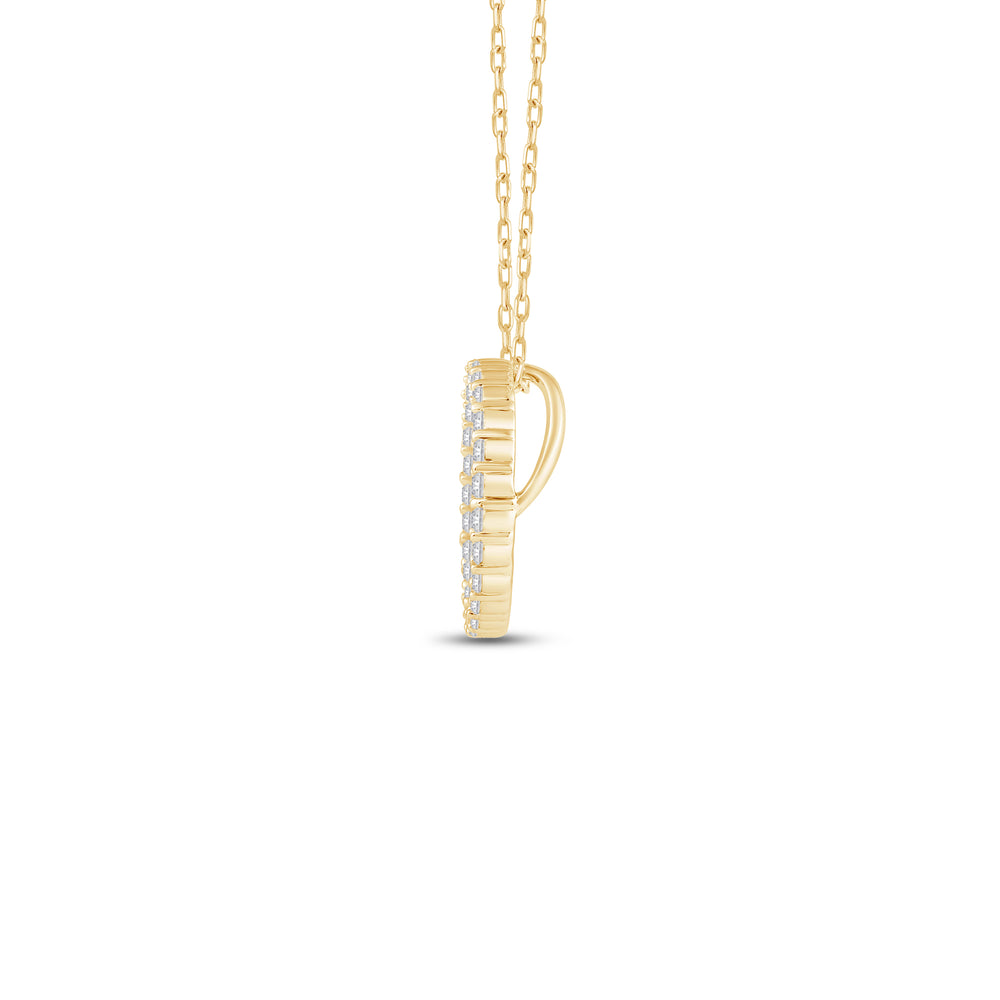 Lab Diamond Circle Pendant with 14KT Yellow Gold / Lab / 1/4 Cut Diamond in 14KT Yellow Gold / Lab / 1/4 view 3
