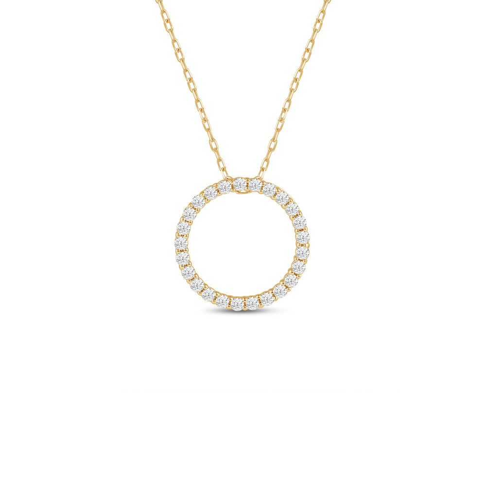 Lab Diamond Circle Pendant with 14KT Yellow Gold / Lab / 1/4 Cut Diamond in 14KT Yellow Gold / Lab / 1/4 view 1
