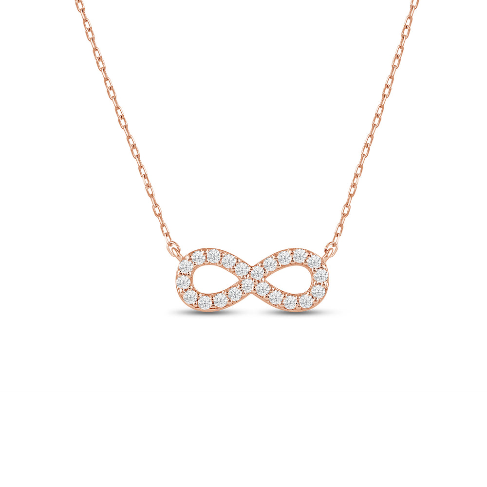 Lab Diamond Infinity Pendant with 14KT Rose Gold / Lab / 1/5 Cut Diamond in 14KT Rose Gold / Lab / 1/5 view 1
