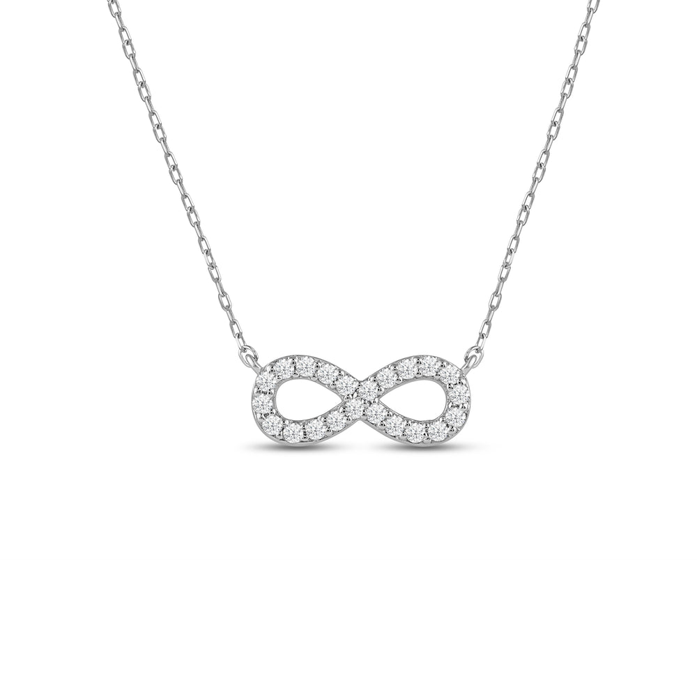 Lab Diamond Infinity Pendant with 14KT White Gold / Lab / 1/5 Cut Diamond in 14KT White Gold / Lab / 1/5 view 1
