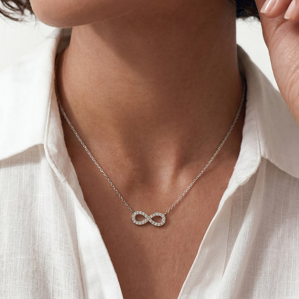 Lab Diamond Infinity Pendant with 14KT Rose Gold / Lab / 1/5 Cut Diamond in 14KT Rose Gold / Lab / 1/5 view 3
