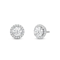 Round Diamond Halo Earrings