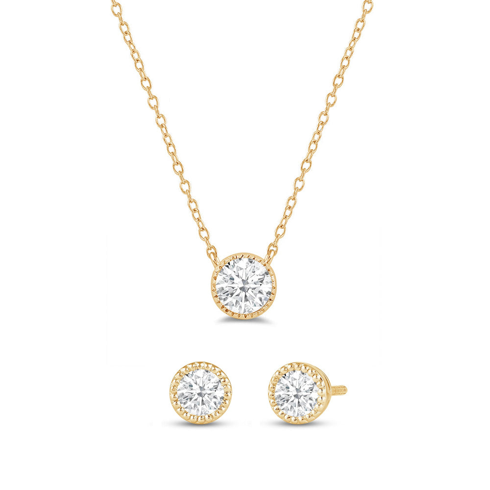 The Radiant Set with 1 Cut Diamond in 14KT Yellow Gold view 1
