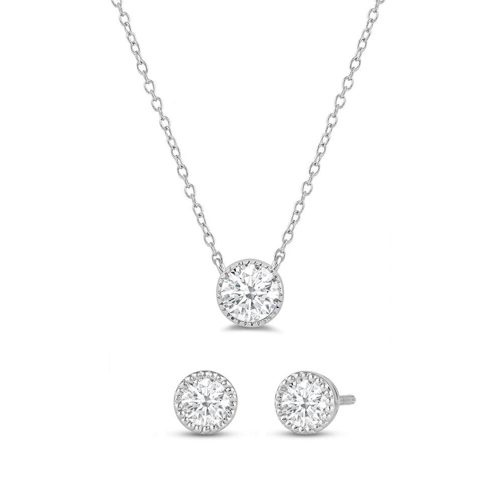The Radiant Set with 1 Cut Diamond in 14KT White Gold view 1
