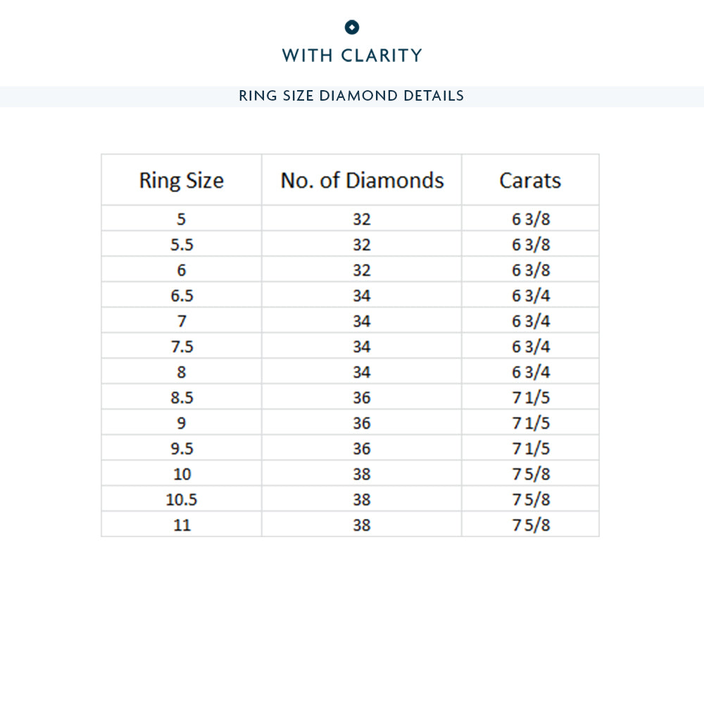 Two Row East West Emerald  Eternity Ring with Platinum / Natural / 6 3/4 Cut Diamond in 14KT Platinum / Natural / 6 3/4 view 4
