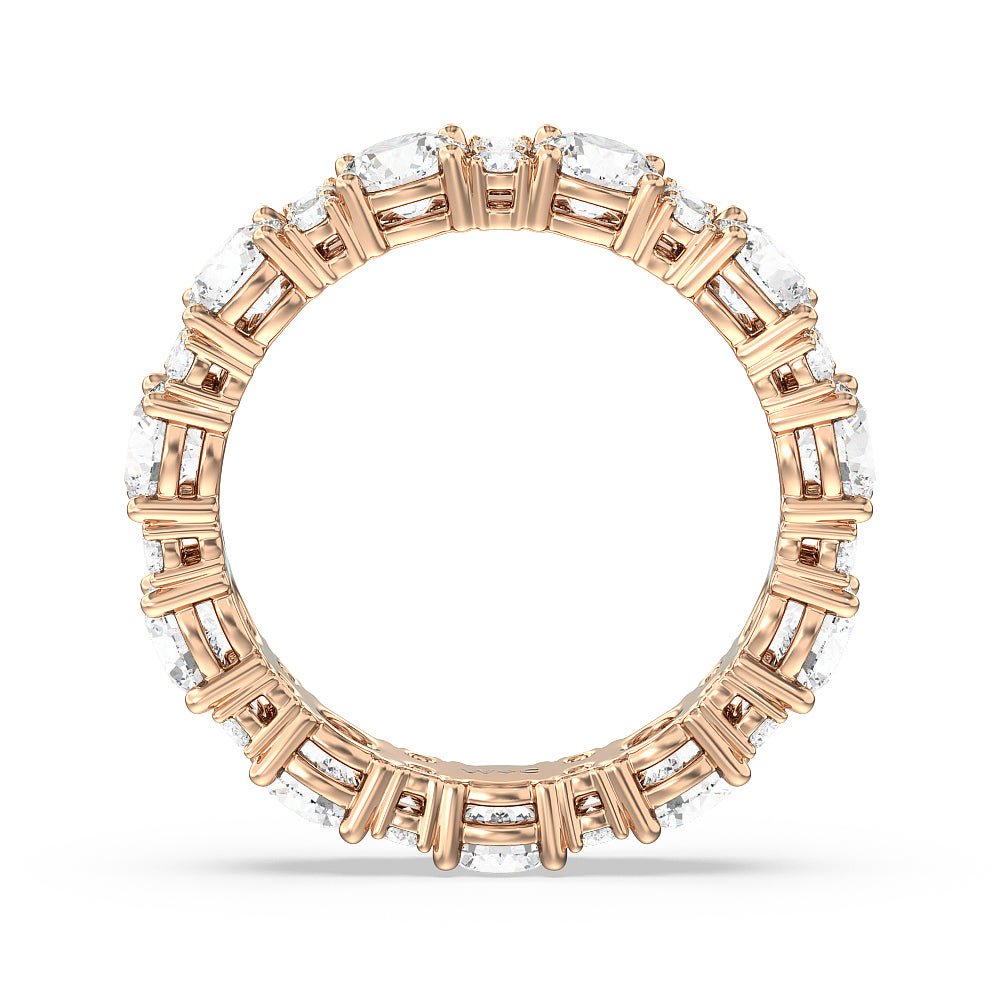 Round Station Eternity Ring 4 cttw (E+ VS+) with 18KT Rose Gold / Lab / 4 5/8 Cut Diamond in 14KT Rose Gold / Lab / 4 5/8 view 3

