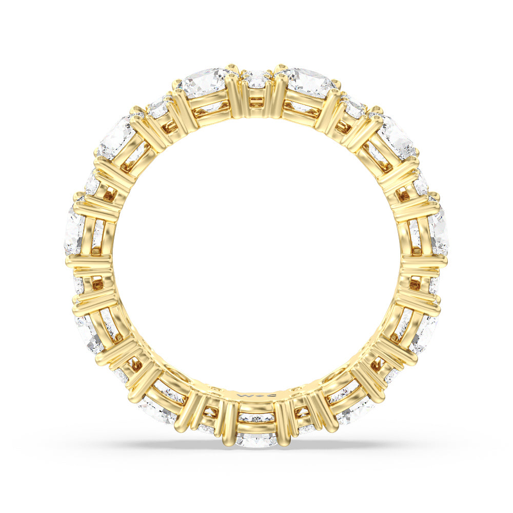 Round Station Eternity Ring 4 cttw (E+ VS+) with 18KT Yellow Gold / Lab / 4 5/8 Cut Diamond in 14KT Yellow Gold / Lab / 4 5/8 view 3
