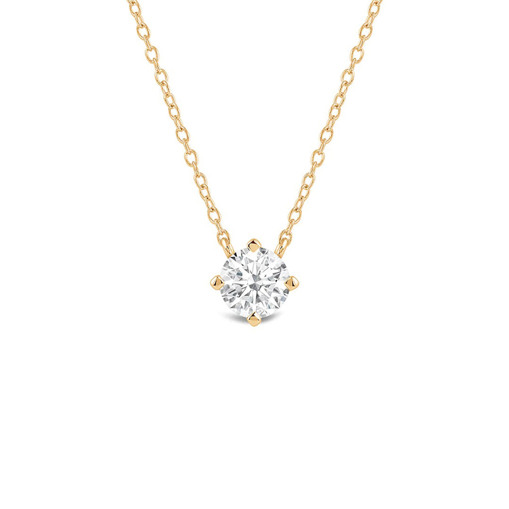 Kite Set Round Lab Created Diamond Solitaire Pendant with 14KT Yellow Gold / Lab / 1 1/2 Cut Diamond in 14KT Yellow Gold / Lab / 1 1/2 view 1
