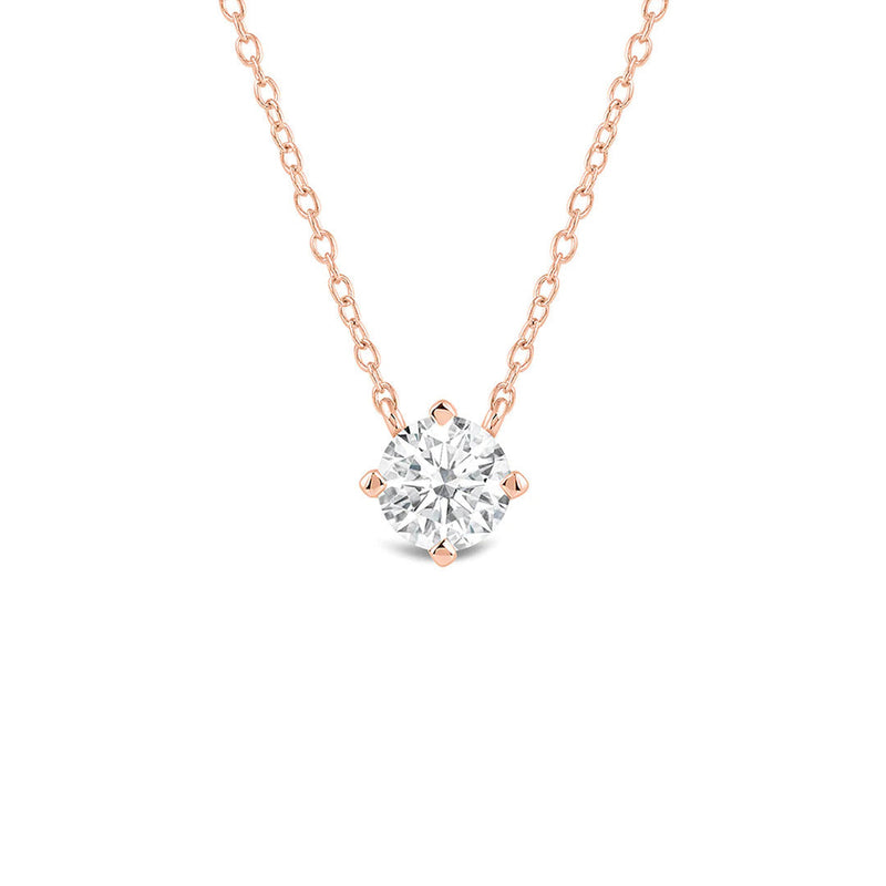 Kite Set Round Lab Created Diamond Solitaire Pendant