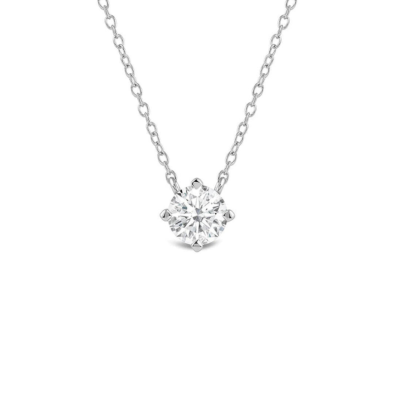 Kite Set Round Lab Created Diamond Solitaire Pendant