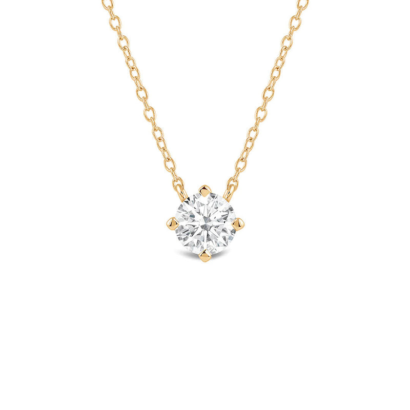 Kite Set Round Lab Created Diamond Solitaire Pendant