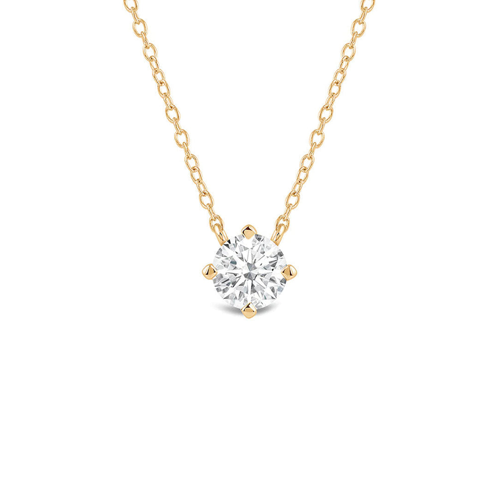 Kite Set Round Lab Created Diamond Solitaire Pendant with 14KT Yellow Gold / Lab / 2 Cut Diamond in 14KT Yellow Gold / Lab / 2 view 2
