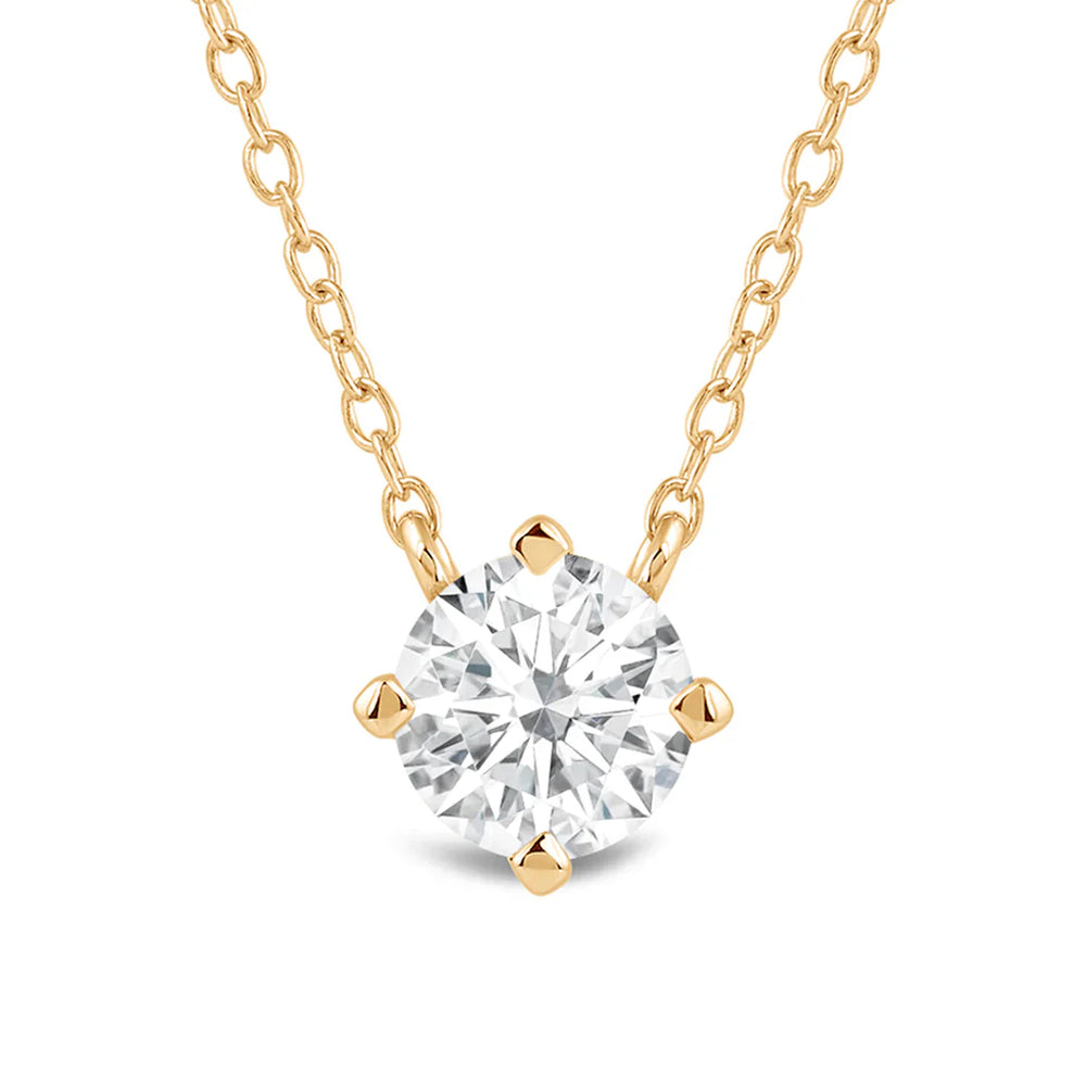 Kite Set Round Lab Created Diamond Solitaire Pendant with 14KT Yellow Gold / Lab / 2 Cut Diamond in 14KT Yellow Gold / Lab / 2 view 4
