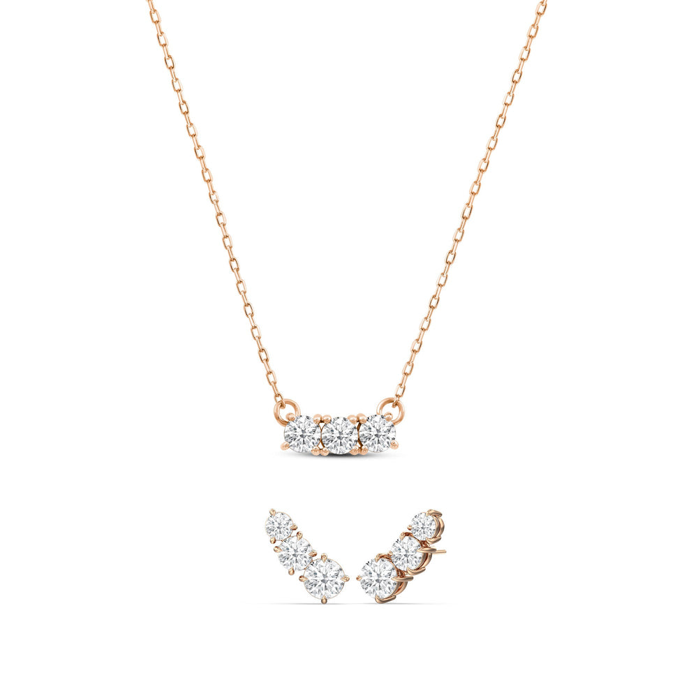 The Cluster Set with 1 1/2 Cut Diamond in 14KT Rose Gold view 1

