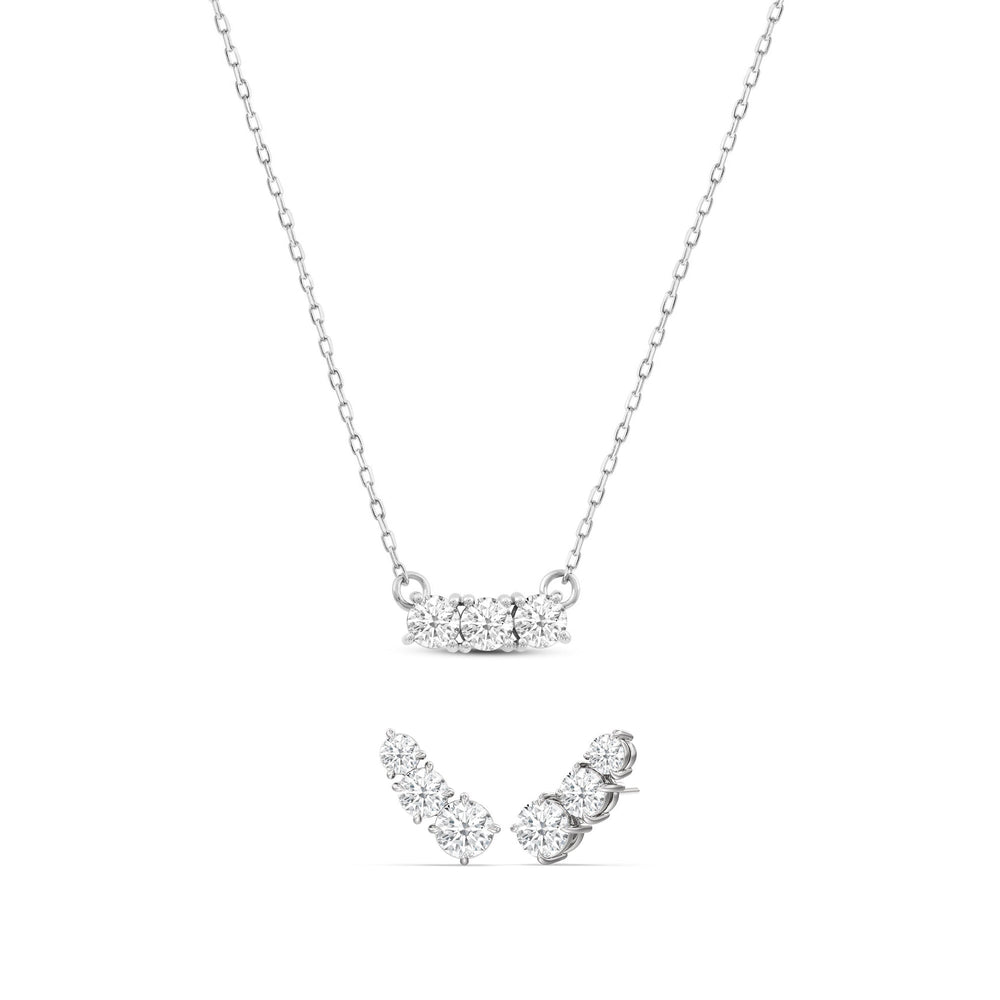 The Cluster Set with 1 1/2 Cut Diamond in 14KT White Gold view 1
