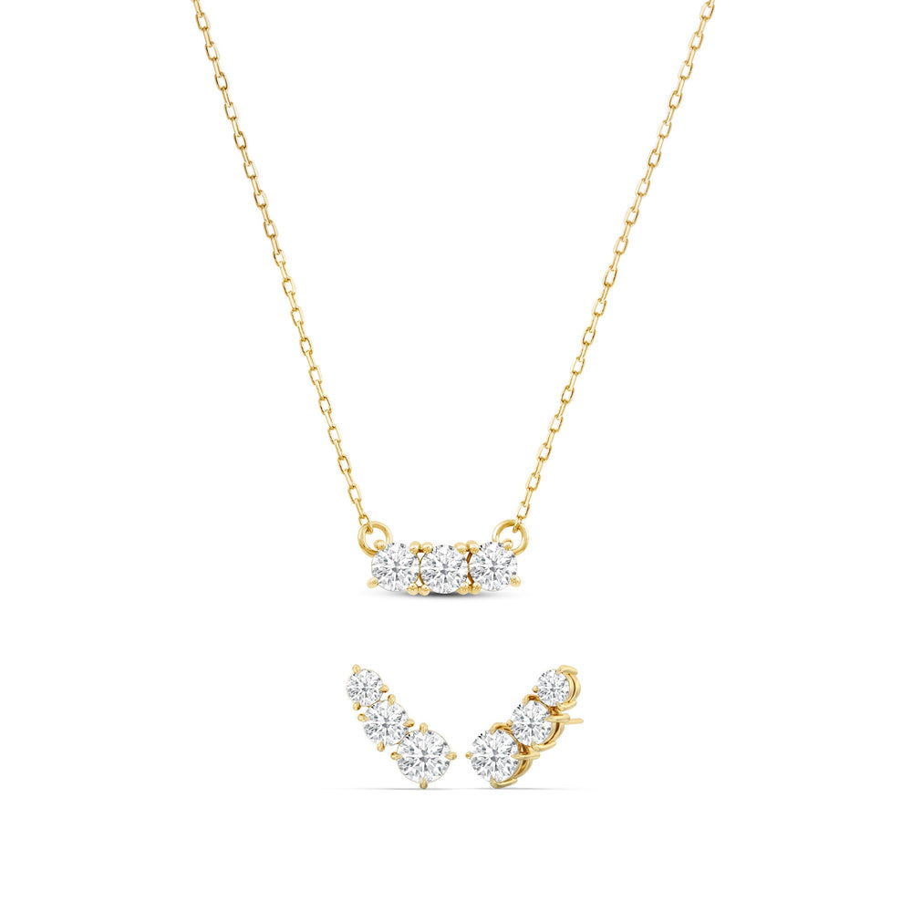 The Cluster Set with 1 1/2 Cut Diamond in 14KT Yellow Gold view 1
