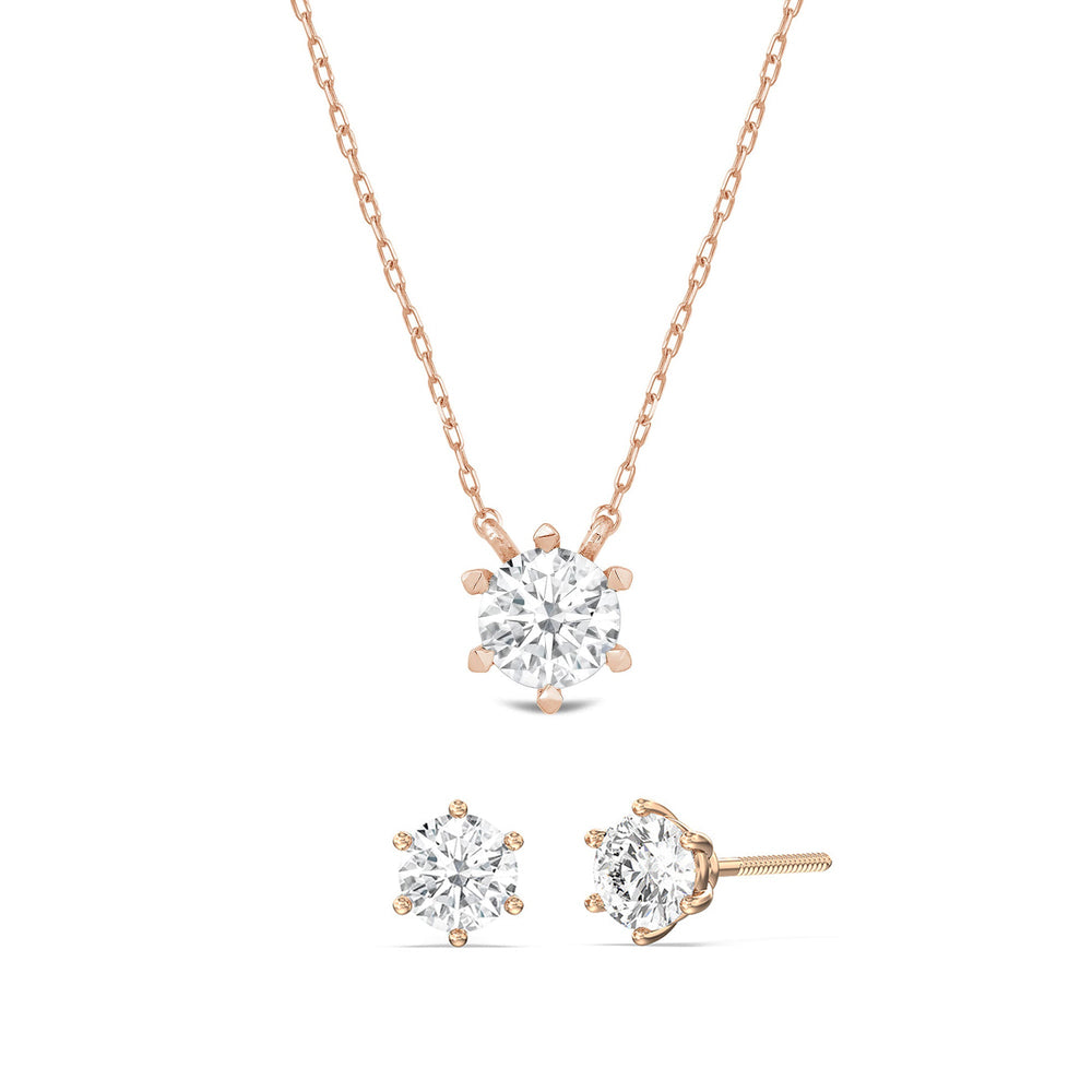 The Eternal Set with 1 Cut Diamond in 14KT Rose Gold view 1
