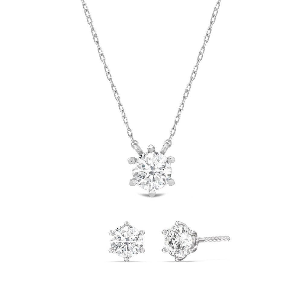 The Eternal Set with 1 Cut Diamond in 14KT White Gold view 1

