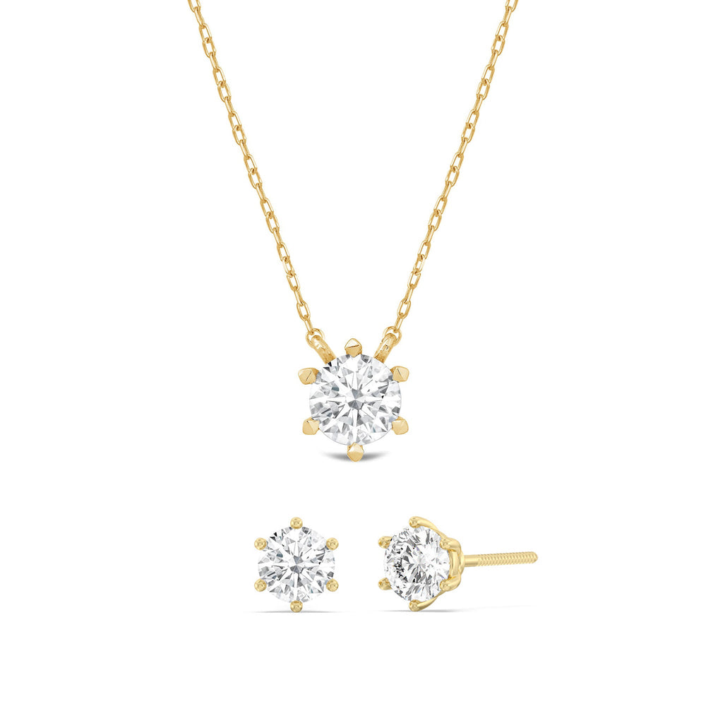 The Eternal Set with 1 Cut Diamond in 14KT Yellow Gold view 1
