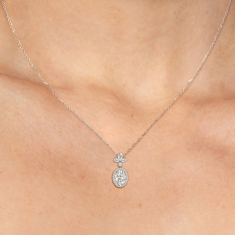Model Wearing Rose Drop Necklace view