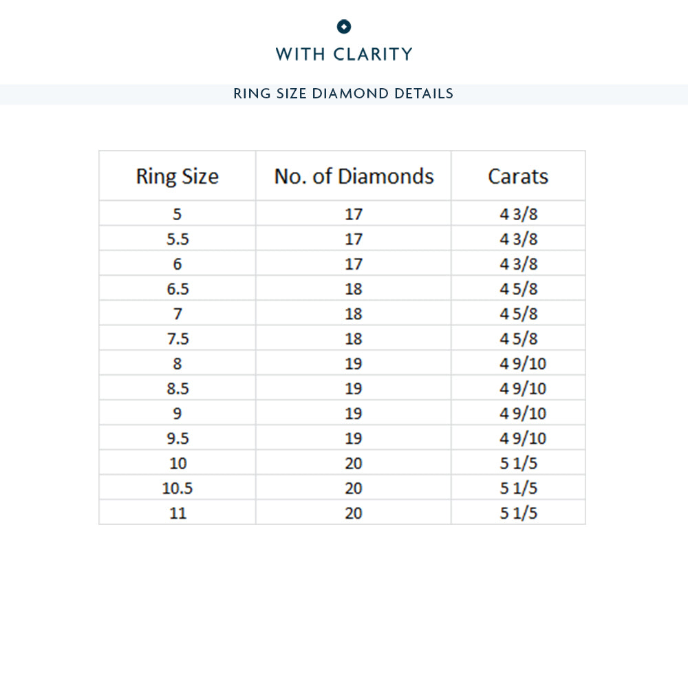Heart Set Round Diamond Eternity Ring with Platinum / Natural / 4 5/8 Cut Diamond in 14KT Platinum / Natural / 4 5/8 view 4
