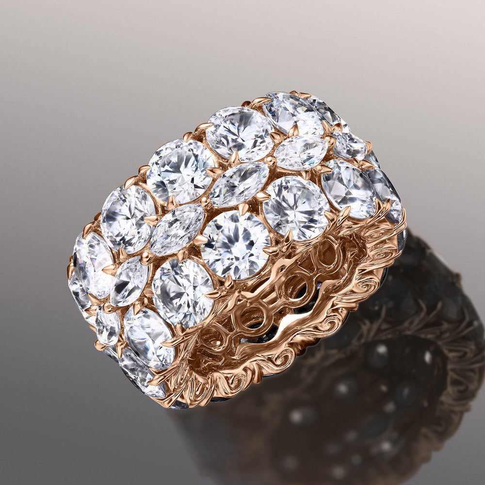 The Krasner Eternity Ring with 18KT Rose Gold / Lab / 21 1/3 Cut Diamond in 14KT Rose Gold / Lab / 21 1/3 view 3
