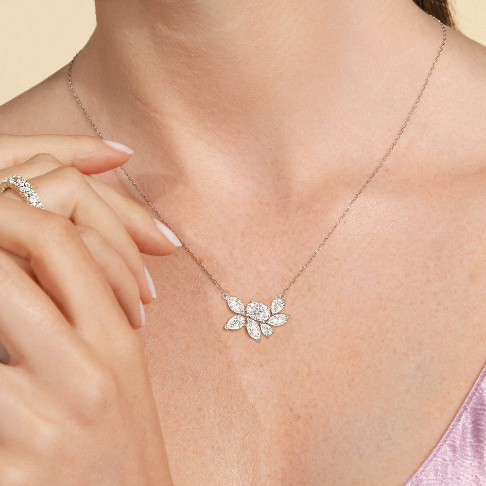 Eternal Bloom Diamond Necklace with 14KT Yellow Gold / Lab / 3 3/8 Cut Diamond in 14KT Yellow Gold / Lab / 3 3/8 view 3
