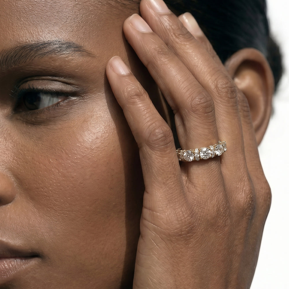 Premium The Fulton Anniversary Ring (E+ VS+) with Platinum / Natural / 2 1/2 Cut Diamond in 14KT Platinum / Natural / 2 1/2 view 3
