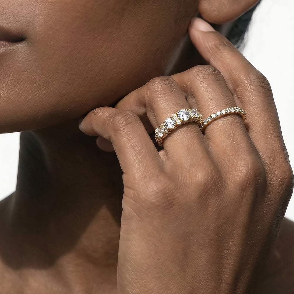 The Fulton Anniversary Ring Size 7 with 14KT Rose Gold / Lab / 2 1/2 Cut Diamond in 14KT Rose Gold / Lab / 2 1/2 view 4
