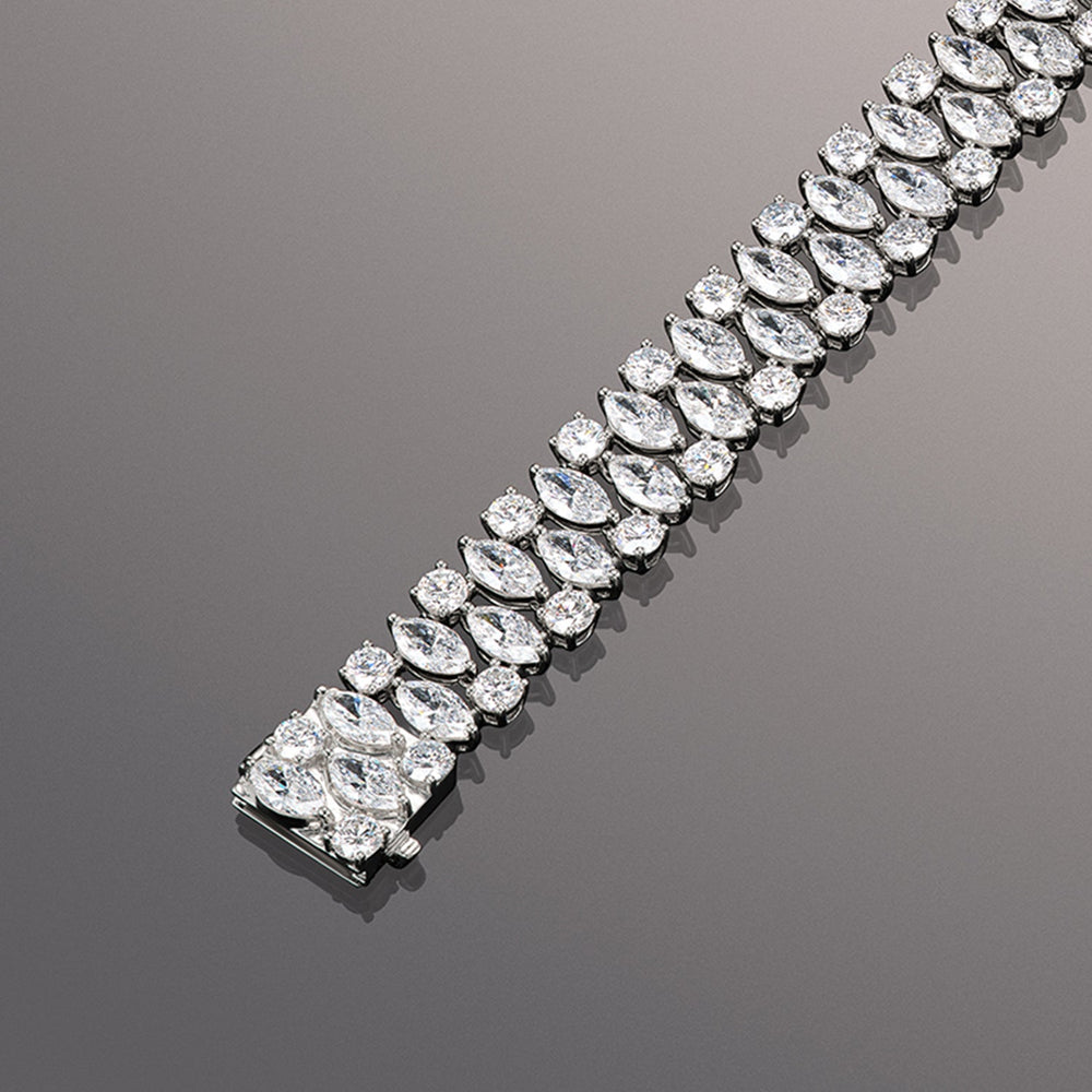 The Delaunay Bracelet with Lab Cut Diamond in 14KT White Gold view 5
