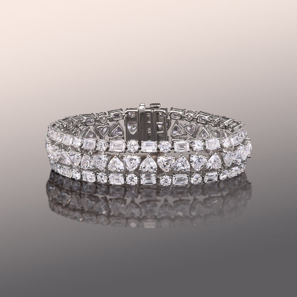 The Rossetti Bracelet with Lab Cut Diamond in 14KT White Gold view 1

