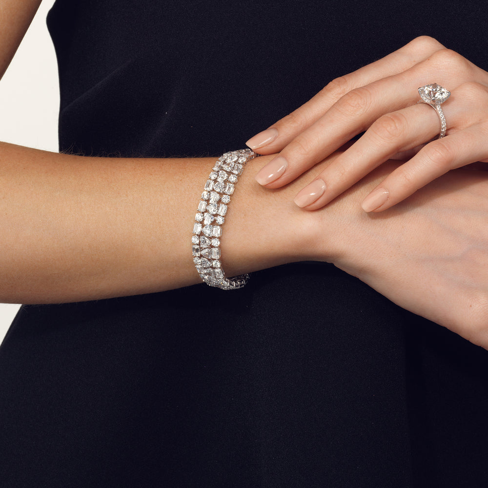 The Rossetti Bracelet with Lab Cut Diamond in 14KT White Gold view 3
