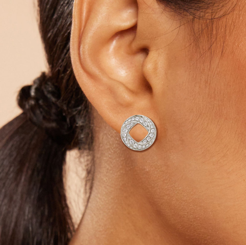 The Bond Studs with Platinum / Lab / 1 3/8 Cut Diamond in 14KT Platinum / Lab / 1 3/8 view 4
