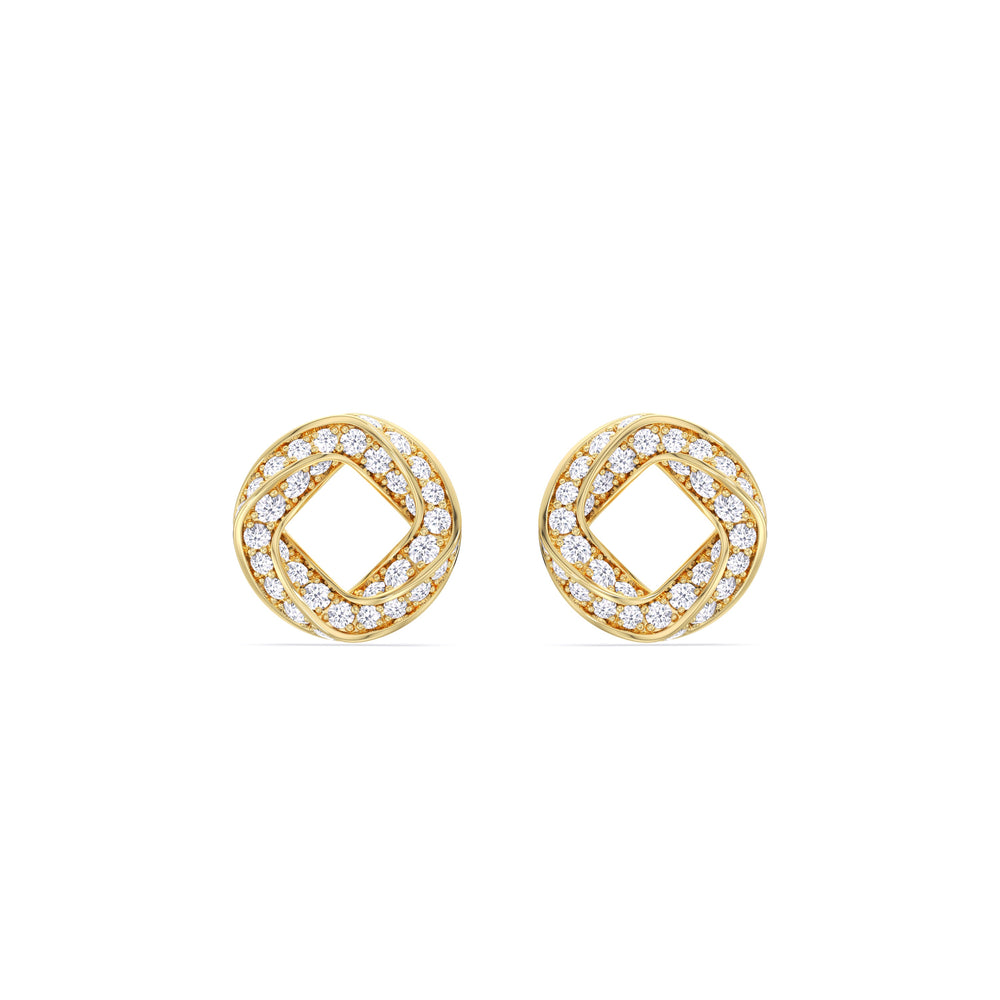 The Bond Studs with 18KT Yellow Gold / Lab / 5/8 Cut Diamond in 14KT Yellow Gold / Lab / 5/8 view 5
