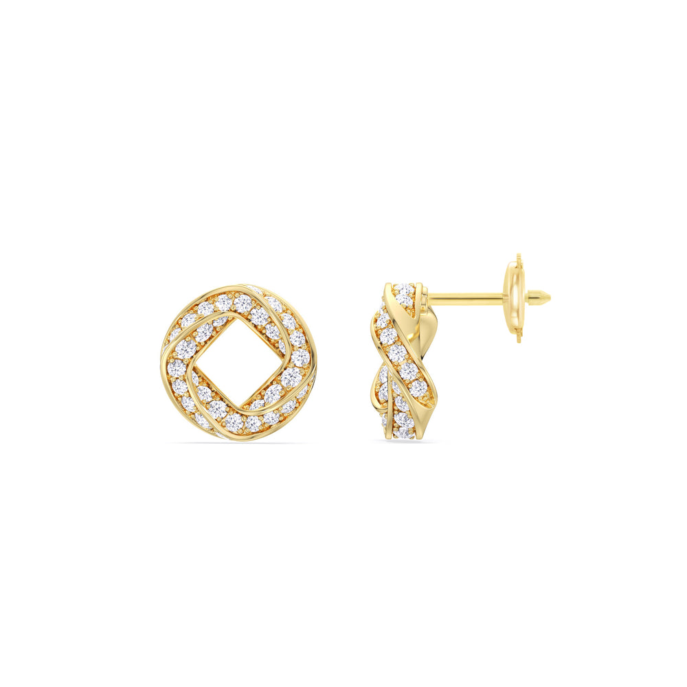 The Bond Studs with 18KT Yellow Gold / Lab / 5/8 Cut Diamond in 14KT Yellow Gold / Lab / 5/8 view 6
