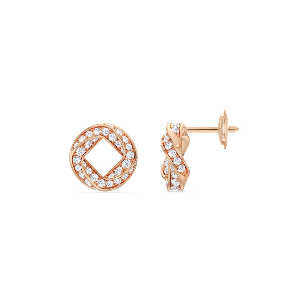 The Bond Studs with 18KT Rose Gold / Lab / 5/8 Cut Diamond in 14KT Rose Gold / Lab / 5/8 view 6
