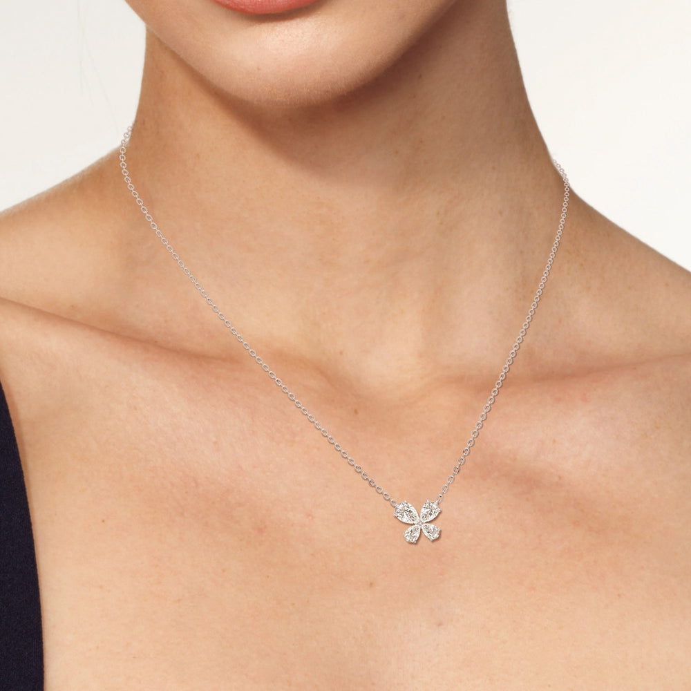Clover Pendant with 14KT White Gold / Lab / 1 1/4 Cut Diamond in 14KT White Gold / Lab / 1 1/4 view 4
