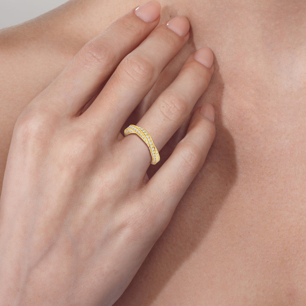 The Bond Anniversary Ring with 18KT Yellow Gold / Lab / 2 Cut Diamond in 14KT Yellow Gold / Lab / 2 view 4
