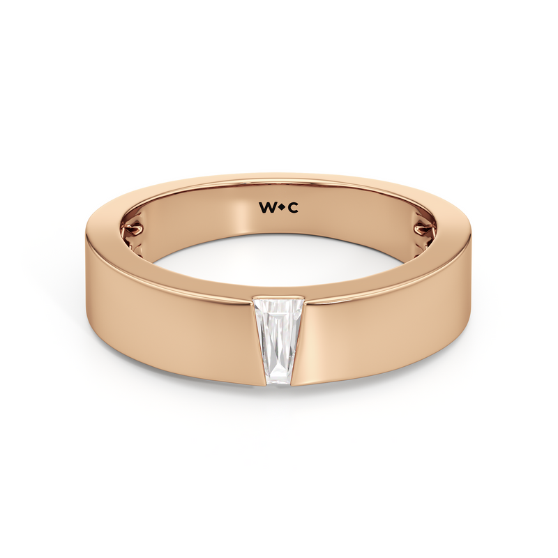 Tapered Baguette Solitaire Men's Ring