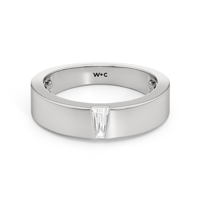 Tapered Baguette Solitaire Men's Ring