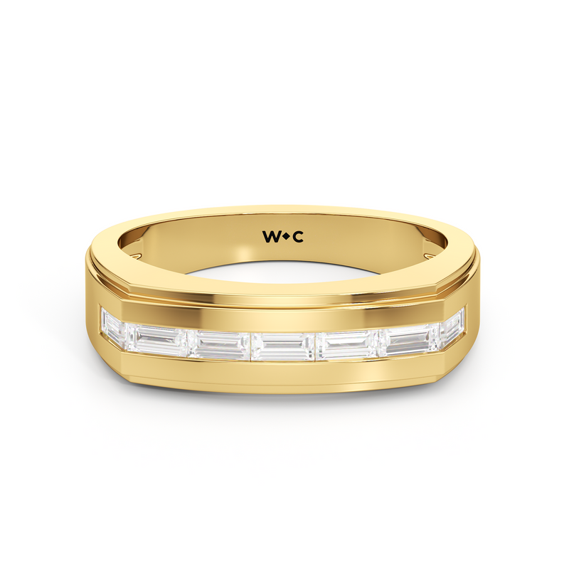 Diamond Channel Beveled Men's Ring