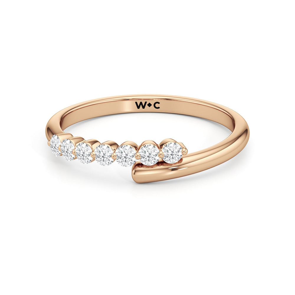 Slim Bypass Diamond Ring with 14KT Rose Gold / Lab / 1/5 Cut Diamond in 14KT Rose Gold / Lab / 1/5 view 1
